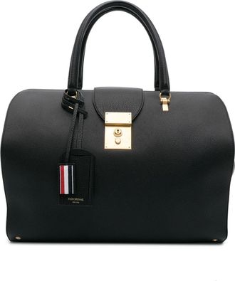 Thom Browne Mr. Thom holdall bag - unisex - Calf Leather/Recycled Polyester/Polyester/Acrylic - One Size - Black