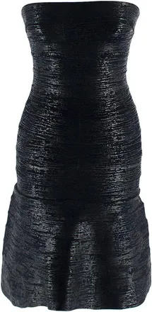 H&eacute;rve L&eacute;ger Black Strapless Mini Dress Size S