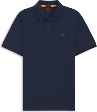 BOSS Stretch-cotton slim-fit polo shirt with logo patch