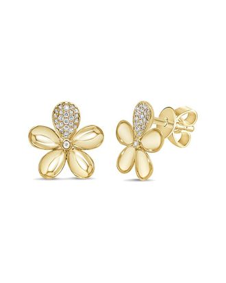 Sabrina Designs 14K 0.19 Ct. Tw. Diamond Flower Earrings