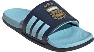 adidas Gender Inclusive Adilette Comfort 2.0 Argentina Slide Sandal in Navy/Dark Gold/Icey Blue at Nordstrom, Size 10 Womens