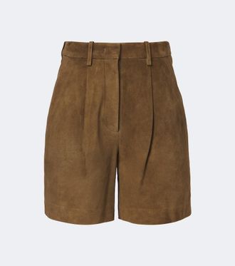 Joseph Shorts Suze in suede pliss&eacute;