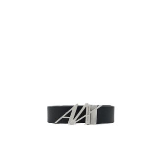 A|X Armani Exchange Leren Riem met Logo - unisex - Riemen - Zwart - ONE Size - Leer - Accessoires