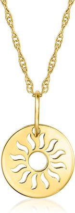 RS Pure by Ross-Simons 14kt Yellow Gold Sun Cut-Out Charm Necklace