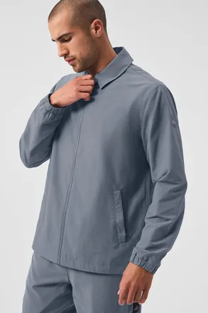 Alo | Torrent Overshirt Jacket in Steel Grey, Size: Medium