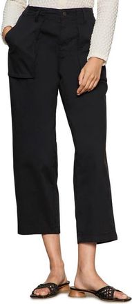 Sanctuary Ranger Relaxed Straight Leg Stretch Cotton Crop Pants in Black at Nordstrom, Size 26