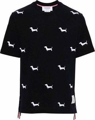 Thom Browne Dog-Embroidery T-Shirt