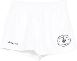 Sporty & Rich x Hotel du Cap Eden Roc Pantaloni con ricamo logo - Bianco