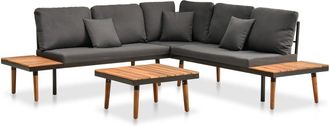 vidaXL Set De Muebles De Jard&iacute;n 4 Piezas Con Cojines Madera De Acacia Vidaxl