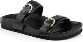 L'agence Gaelle Slide Sandal in Black Leather at Nordstrom Rack, Size 6