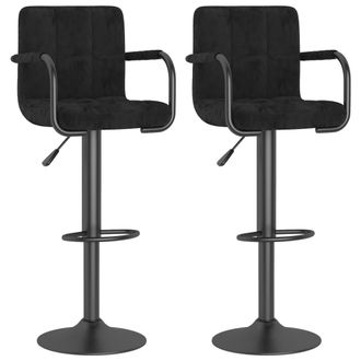 vidaXL Vidaxl - Taburetes De Cocina 2 Unidades Terciopelo Negro