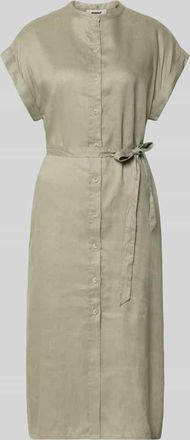 Ecoalf Hemdblusenkleid aus Leinen mit Bindeg&uuml;rtel Modell AMATISTA in Lind, Gr&ouml;&szlig;e 34