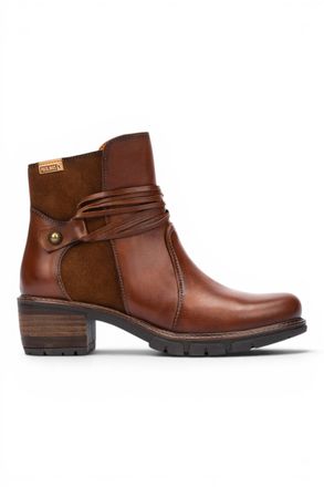 Pikolinos Pikolinos Womens Brown Leather Zipped Heel Ankle Boots - San Sebastia