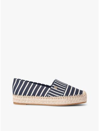 Tommy Hilfiger Womens Stripe Canvas Platform Espadrille - Blue - US 6.5 / EU 37