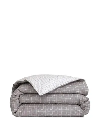 Lacoste check duvet cover - unisex - Organic Cotton - OS - Grey