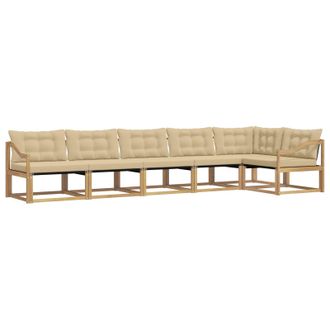vidaXL Conjunto De Sof&aacute;s De Exterior Con Coj&iacute;n 6 Pcs Y Beige Vidaxl