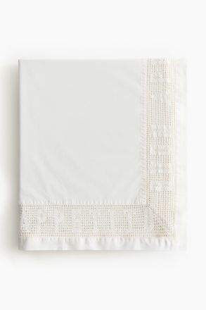 H&M Baumwolltischdecke mit Spitzenborte - White