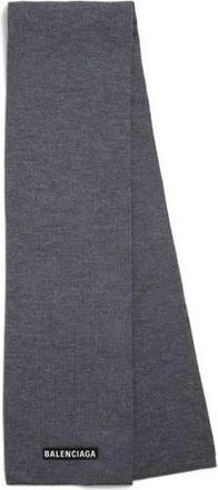 Balenciaga Logo Gebreide Sjaal - Heren - Wintersjaals - Grijs - ONE Size - Accessoires