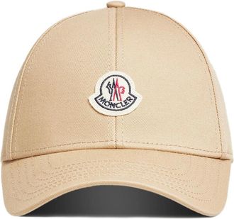 Moncler Cotton Gabardine Baseball Cap - Heren - Petten - Beige - ONE Size - Katoen - Accessoires