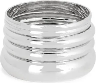 Natasha 5-Pack Bangle Bracelets in Silver at Nordstrom Rack