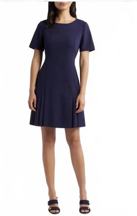Elie Tahari Stretch Crepe Dress In Midnight Blue