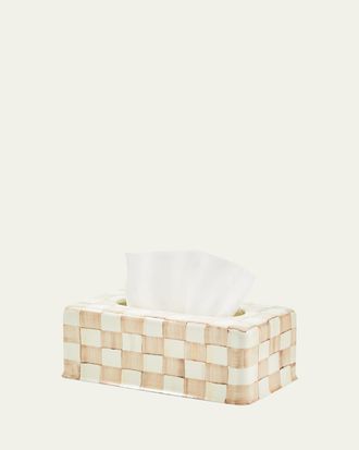 MacKenzie-Childs Mocha Check Standard Tissue Box Cover