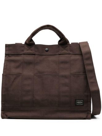 Porter-Yoshida & Co. Shopper met logopatch - Bruin