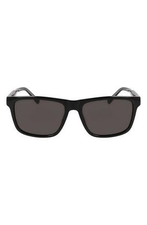 Lacoste Casual Elegance 56mm Rectangular Sunglasses in Black at Nordstrom Rack