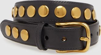 Jerome Dreyfuss Ceinture Festival Cuir Noir Brass