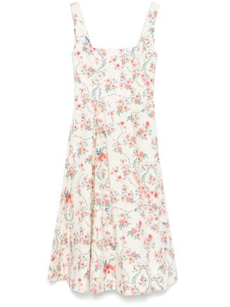 Agua Bendita Pistilo Mosqueta midi-jurk - Beige