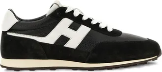 Hogan Black Low-Top White Accent Logo Sneakers
