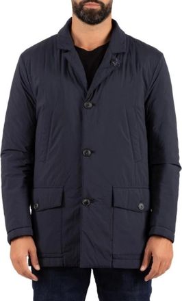 Fay Gewatteerd Poplin Jack - Heren - Winterjassen - Blauw - L - Katoen - Jassen