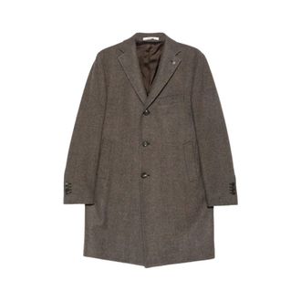 Tagliatore Cfbm13X Overcoat - male - Tagliatore - Single-Breasted Coats - Brown - M - Coats