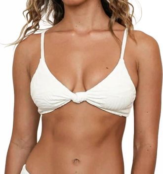 Dippin' Daisy's Swimwear Zen Knotted Triangle Bikini Top In Ivory Tides