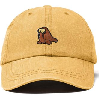 Dalix Walrus Embroidered Outdoor Cap in Washed Gold at Nordstrom