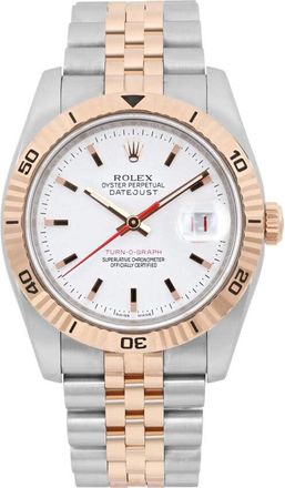 Rolex Pre-owned Rolex Datejust Automatic Chronometer White Dial Mens Watch 116261 WSJ