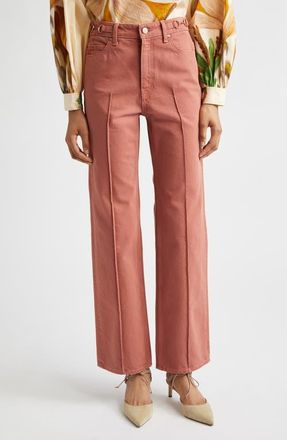Ulla Johnson Agatha Mid Rise Straight Leg Jeans in Garden Rose at Nordstrom, Size 32