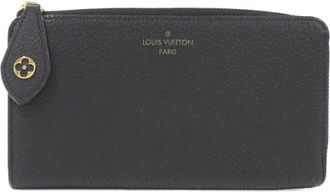 Louis Vuitton Black Leather Long Wallet (Bi-Fold) (Pre-Owned)