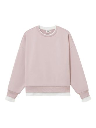 B+ab double-layered crew-neck sweatshirt - women - Polyester/Cotton - S - Pink