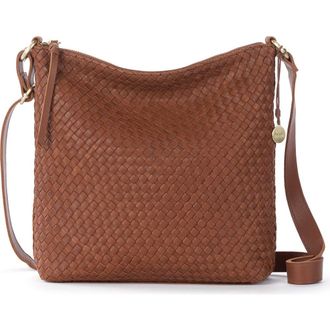 The Sak Lucia Crossbody Leather Bag in Woven Cognac at Nordstrom
