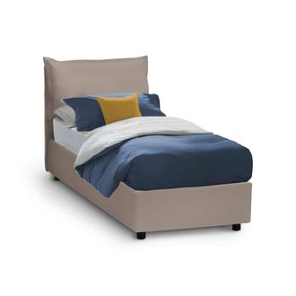 Talamo Italia Talamo Italia Cama Individual Erika, Cama Contenedor Con Tapizado En Ecopiel, 100% Made In Italy, Apertura Frontal, Adecuado Para Colch&oacute;n Cm 90x190, T