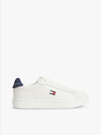 Tommy Hilfiger Contrast Heel Leather Archive Court Trainers