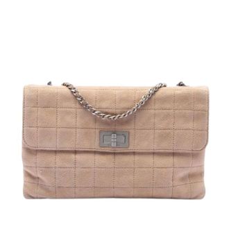 Chanel Pre-owned Quilted Suede Flap Bag - Dames - Pre-owned - Beige - Maat: ONE Size Su&egrave;de