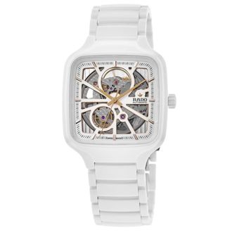 Rado True Square Automatic Open Heart While Dial Ceramic Unisex Watch R27073012