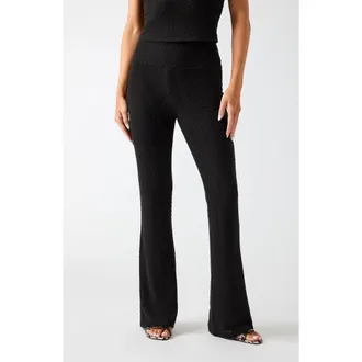 Guess Joey Knit Flare Pants in Black/black at Nordstrom, Size X-Large