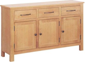 vidaXL Vitrina Marr&oacute;n 112 X 33.5 X 70 Cm Madera De Roble S&oacute;lida