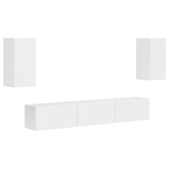 vidaXL Conjunto De Mueble De Tv 5 Pcs Brillante Madera De Ingenier&iacute;a Vidaxl