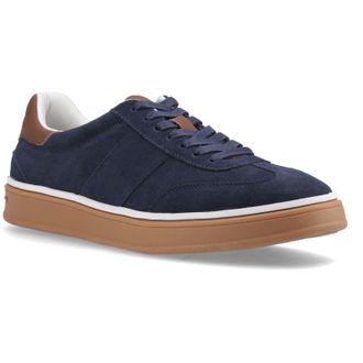 Hush Puppies Carlos Suede Leather Mens Navy Trainers - Size UK 12