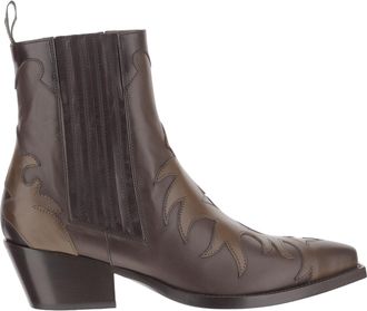 Sartore Parma Leather Ankle Boots With Tapered Toe And Decorative Stitching