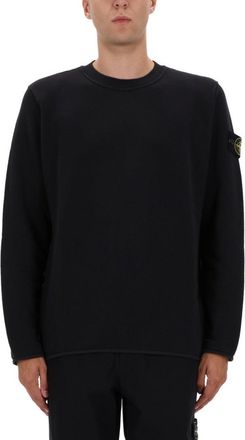 Stone Island Relaxed Fit Black Cotton Sweatshirt
